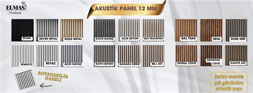 AKUSTİK PANEL 60 CM X 280 CM X 12 MM ( ÜRÜNÜN RENGİNİ YA DA KODUNU BELİRTMEYİ UNUTMAYINIZ )